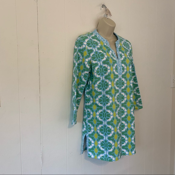 J. McLaughlin Abstract Design 3/4 sleeve tunic dress top size S - Picture 2 of 6